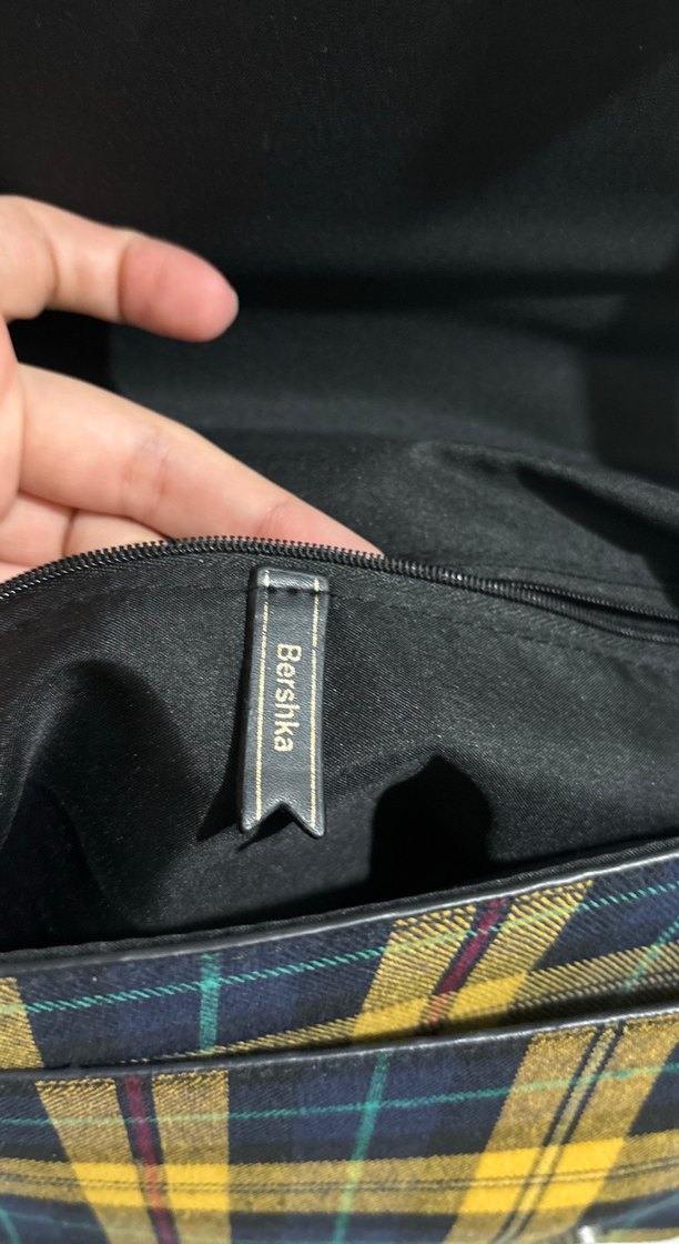 Sarı Kareli Tokalı Kadın Çanta - Görsel 5