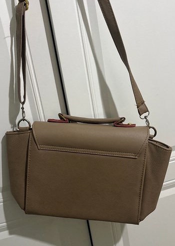 Bej Deri Kadın Askılı Çanta - Görsel 5