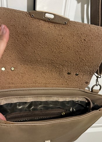 Bej Deri Kadın Askılı Çanta - Görsel 3