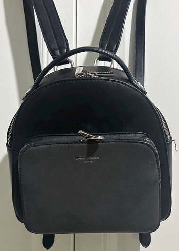 Siyah Deri Tokalı Kadın Sırt Çantası - Görsel 2