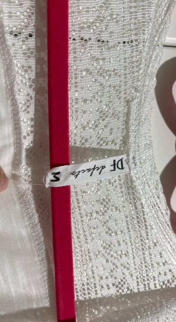 Nakışlı Beyaz Kısa Kollu kimono - Görsel 3