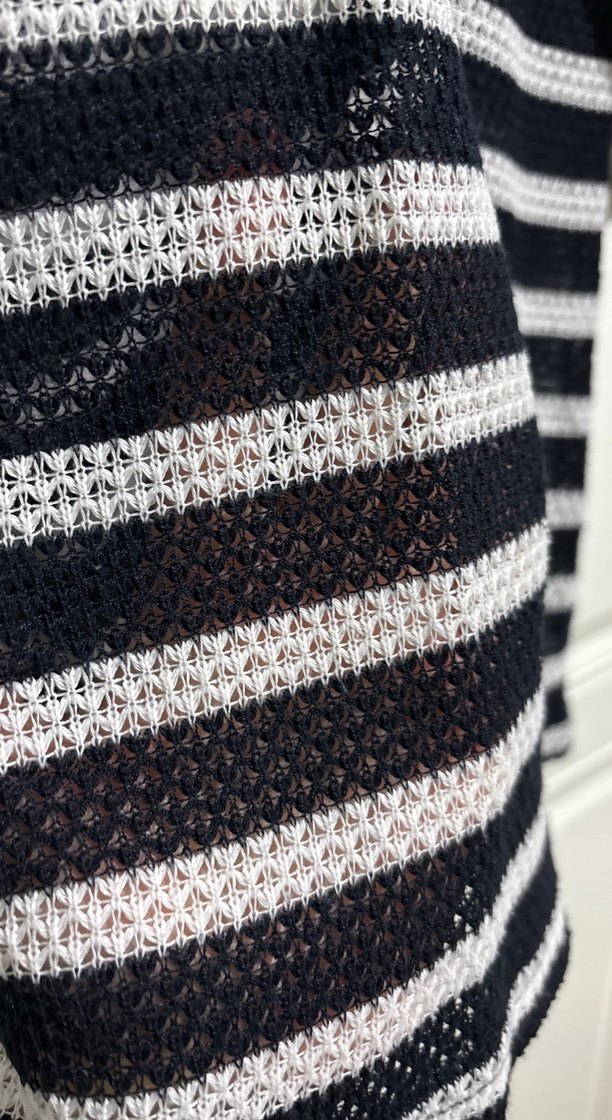 Lacivert Çizgili Salaş Triko bluz - Görsel 3