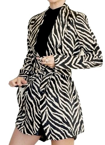 Zebra Saten Blazer