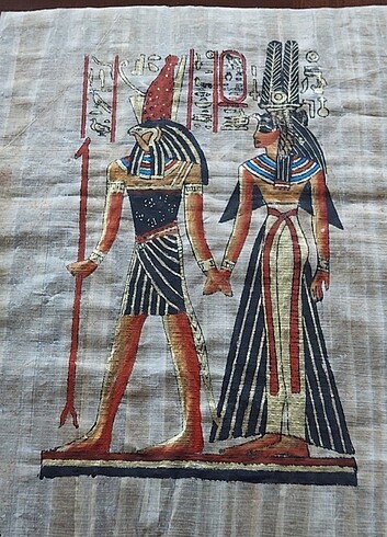 Gerçek papirüs üzerine antik Mısır tablo