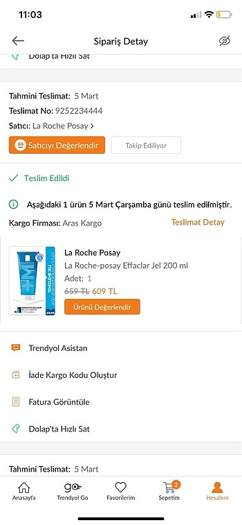  Beden La Roche posay effaclar