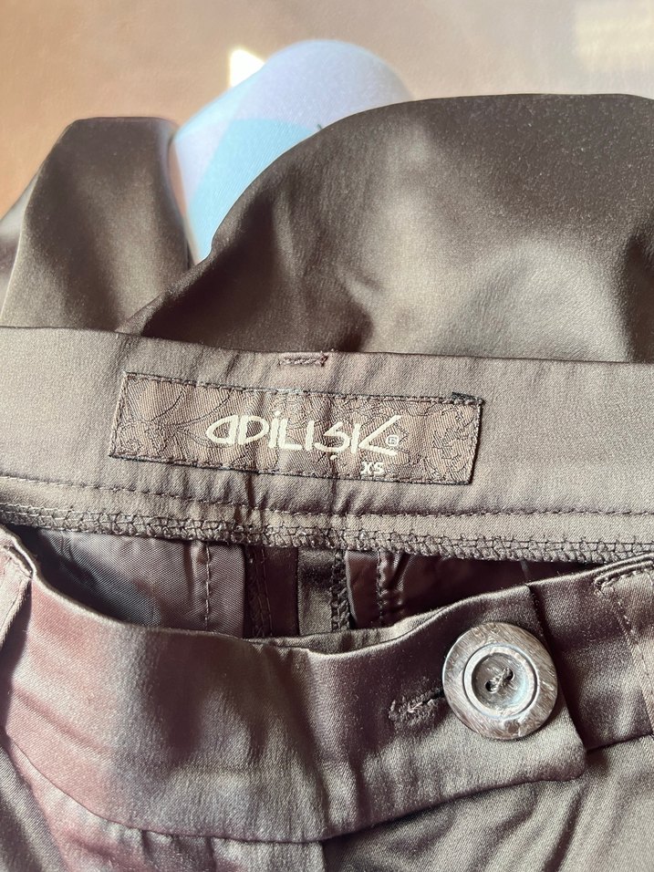 Saten Adl düşük bel kahverengi pantolon - Görsel 2