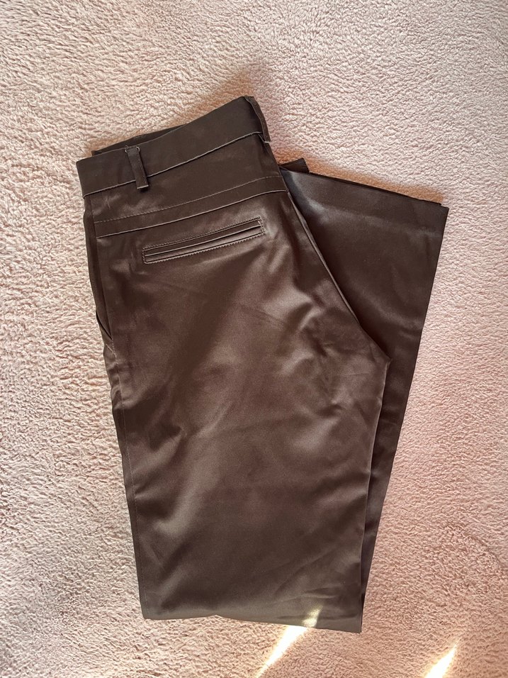 Saten Adl düşük bel kahverengi pantolon - Görsel 3