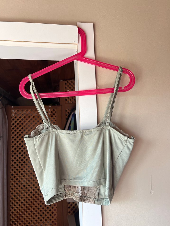 Dantel Detaylı haki Strappy Büstiyer - Görsel 2