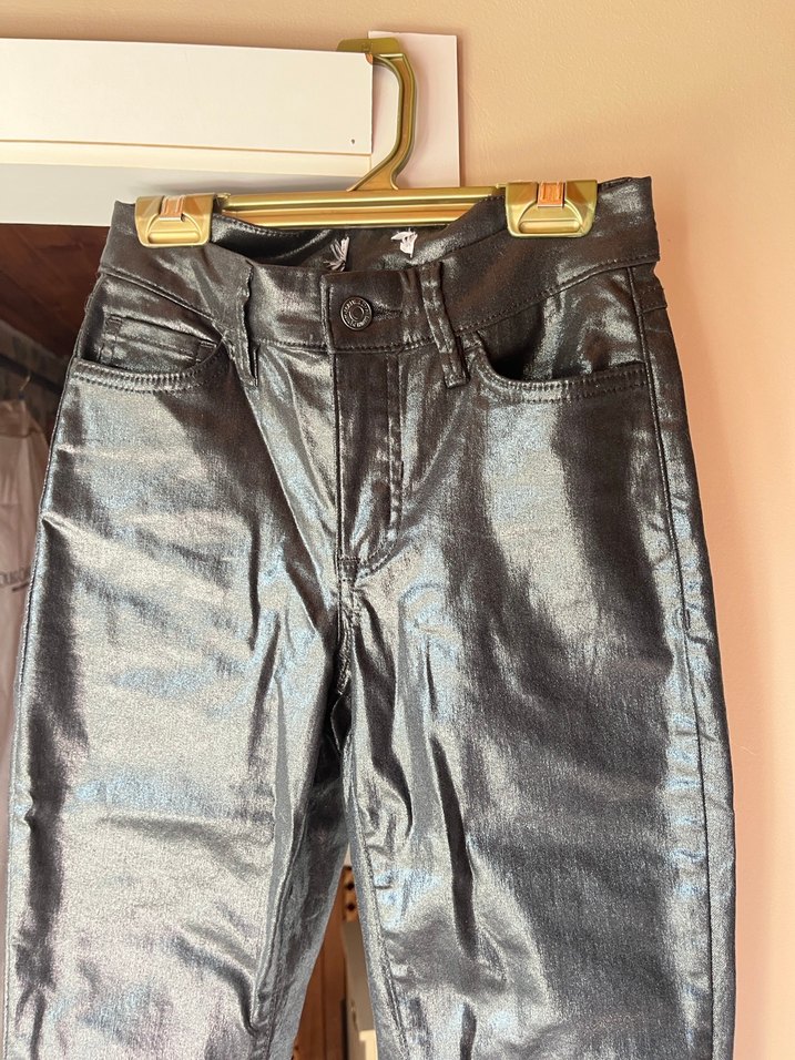 Kadın siyah deri Denim Pantolon - Görsel 2