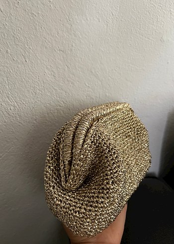 ipekyol Altın Renkli Örgü Kadın Clutch Çanta