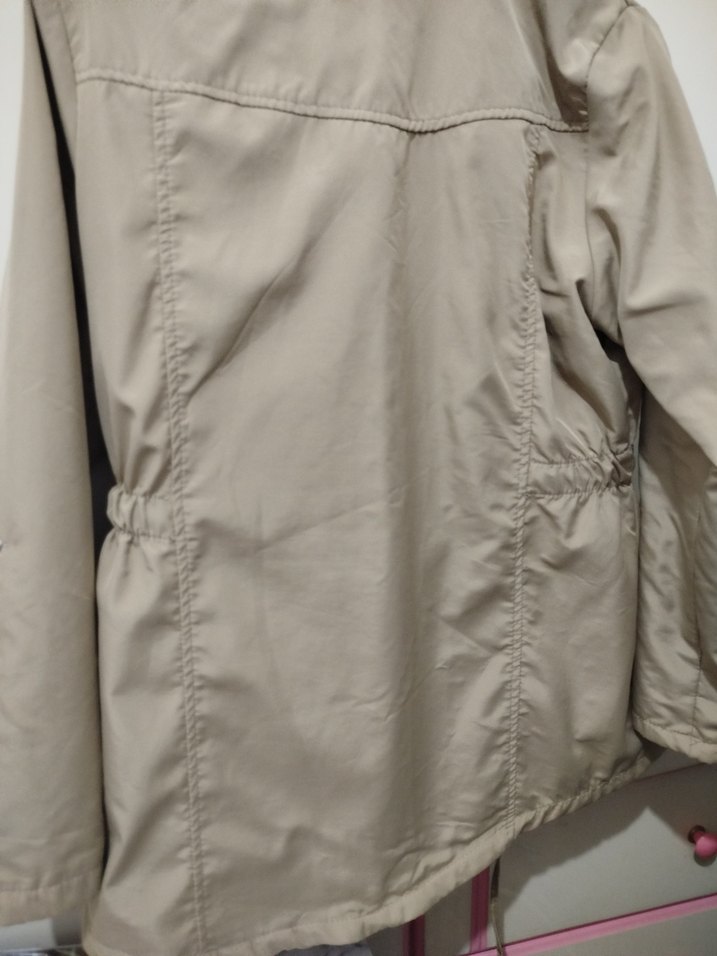 Bej Düğmeli Midi Kadın Ceket - Görsel 5