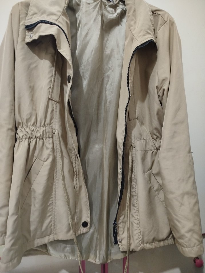 Bej Düğmeli Midi Kadın Ceket - Görsel 4