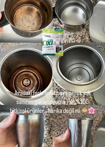 Homm Clean Oxi Power Mutfak Toz Temizleyici 500g - Görsel 3