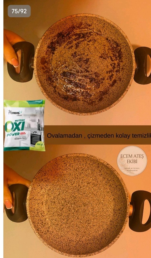 Homm Clean Oxi Power Mutfak Toz Temizleyici 500g - Görsel 5