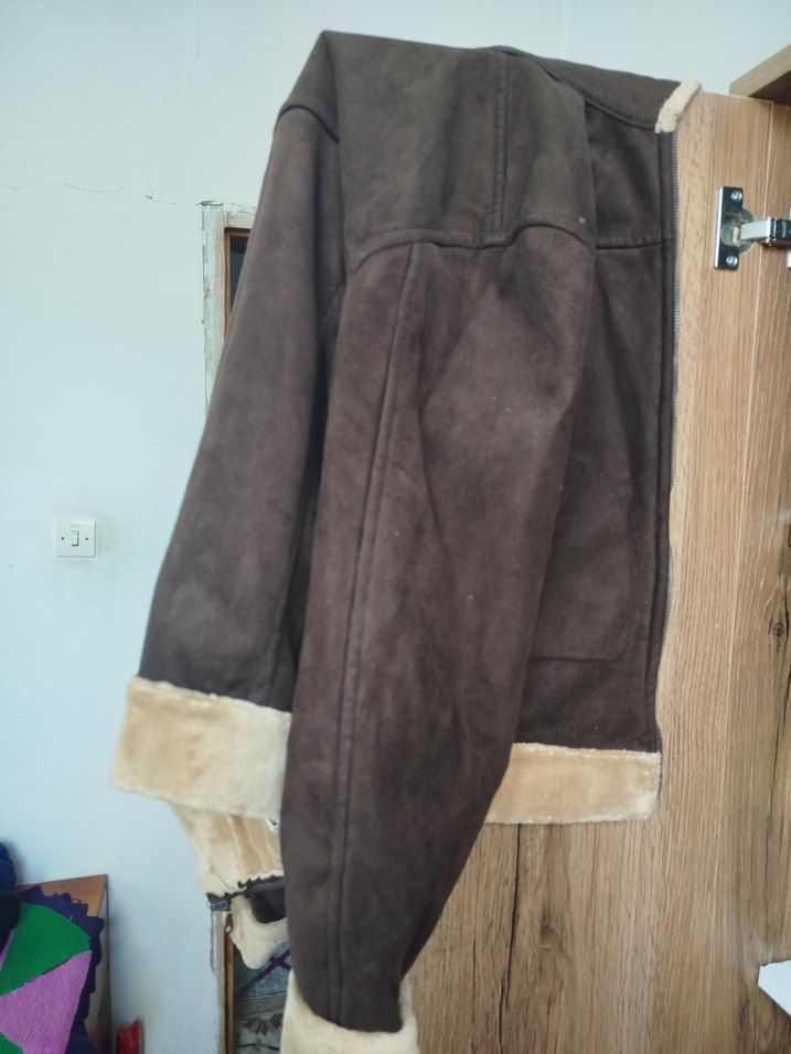 Kahverengi Süet Kemerli Midi Kadın Ceket - Görsel 4