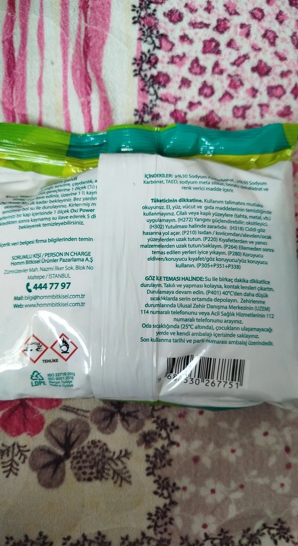 Homm Clean Mutfak Oxi Toz Leke Çıkarıcı - Görsel 2