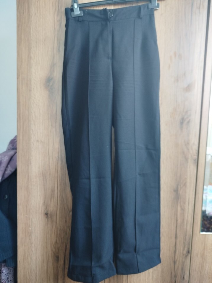 Kadın  SiyahPilili Kumaş Pantolon - Görsel 2