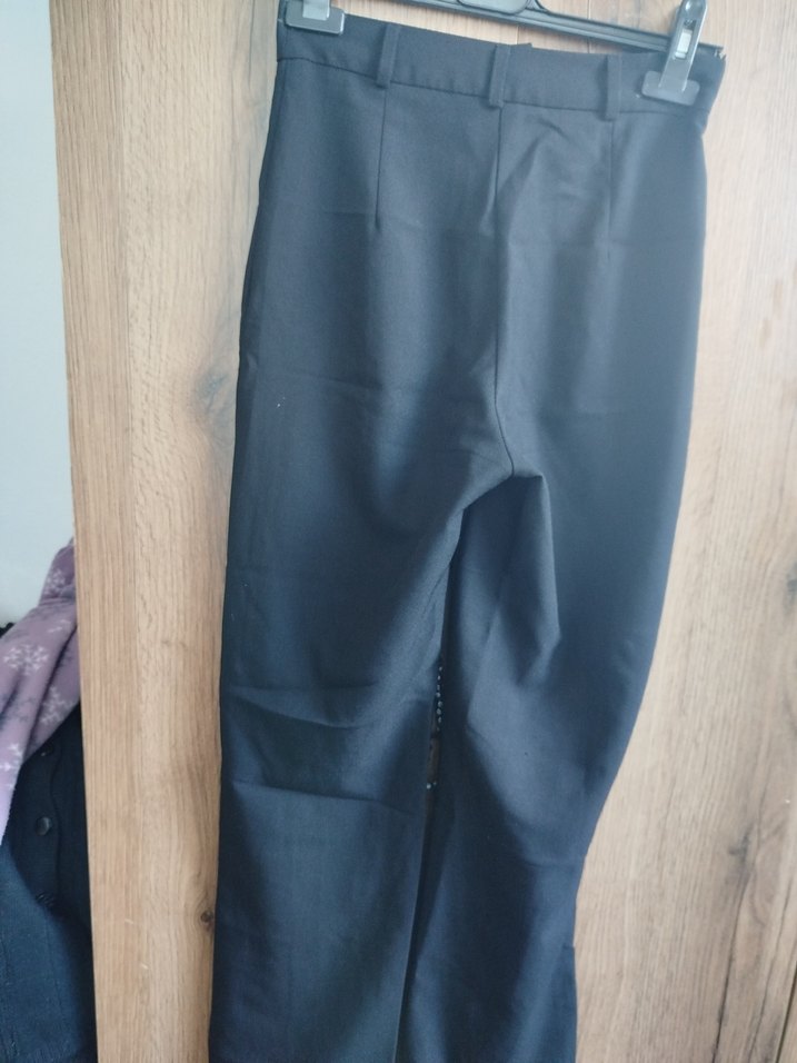 Kadın  SiyahPilili Kumaş Pantolon - Görsel 3