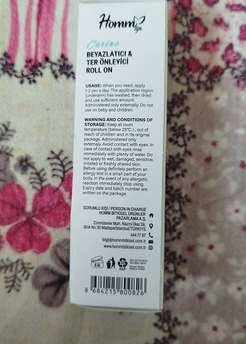 Hommy Beyazlatıcı ve Ter Önleyici Roll-On 75ml - Görsel 2