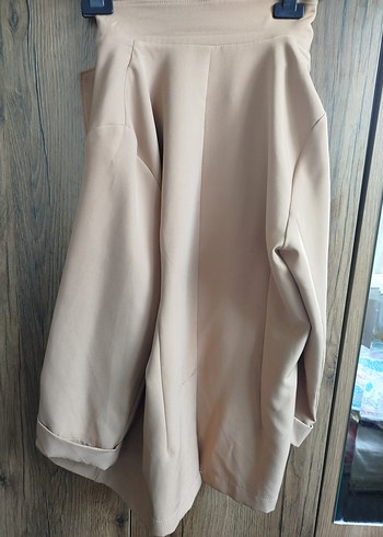 Bej Süet Düğmeli Kadın Blazer Ceket - Görsel 4