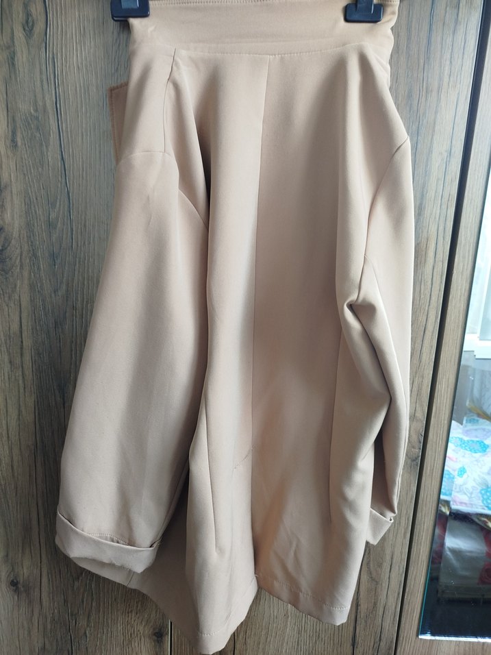 Bej Süet Düğmeli Kadın Blazer Ceket - Görsel 4