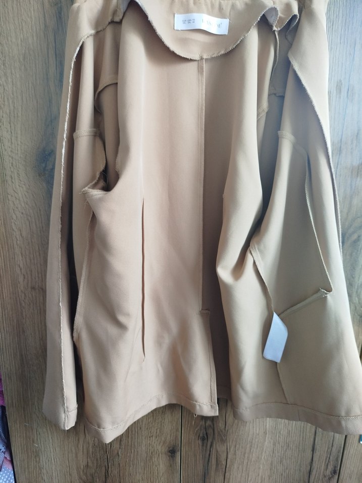 Bej Süet Düğmeli Kadın Blazer Ceket - Görsel 2