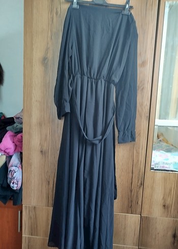 Siyah Uzun Salaş V Yakalı Elbise - Görsel 4