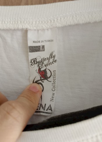 Beyaz Baskılı Pamuklu Hamile Uzun Kollu Tişört - Görsel 2