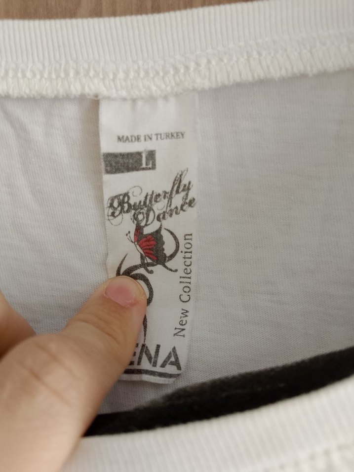 Beyaz Baskılı Pamuklu Hamile Uzun Kollu Tişört - Görsel 2