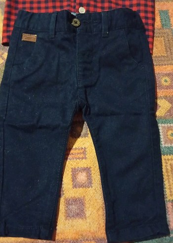 Düğmeli Kırmızı Kareli Bebek Takımı - Görsel 2