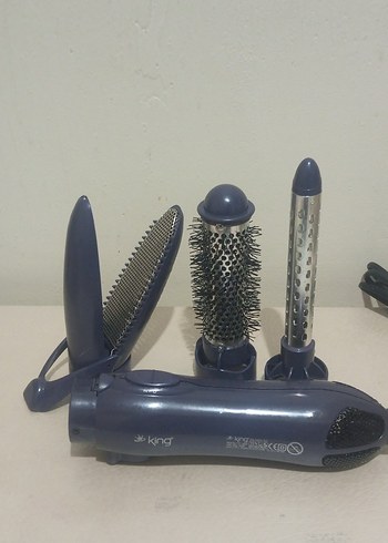 KİNG 1000W Çok Fonksiyonlu Saç Şekillendirici Set - Görsel 2