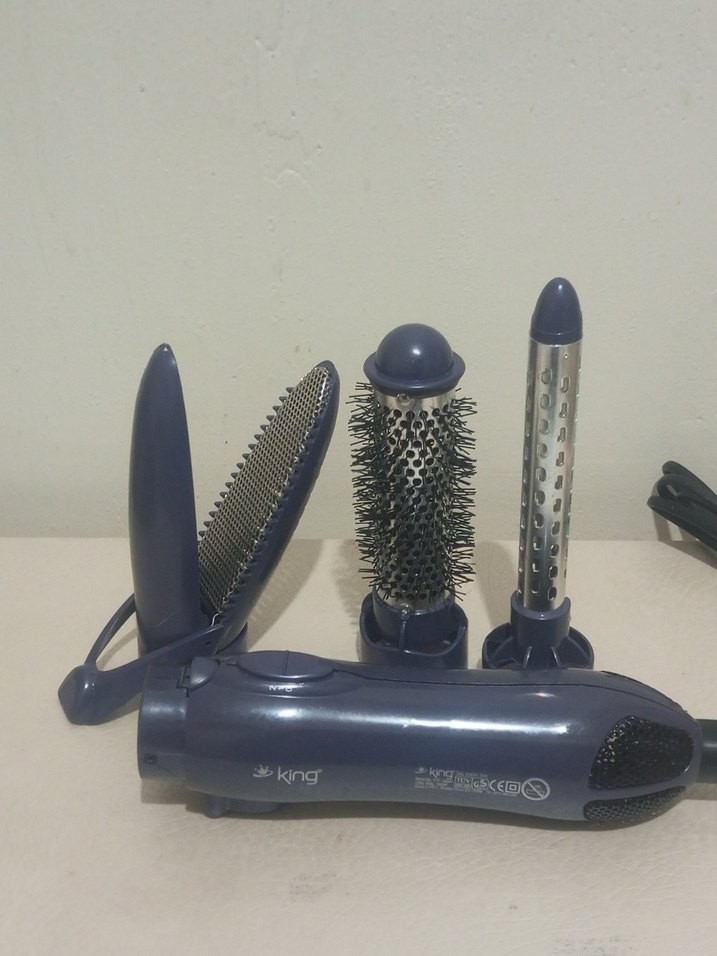 KİNG 1000W Çok Fonksiyonlu Saç Şekillendirici Set - Görsel 2