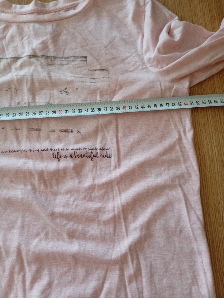 Pembe Hamile Uzun Kollu Baskılı Tişört - Görsel 4