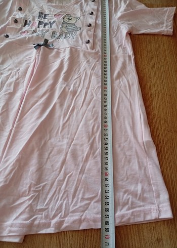 Pembe Düğmeli Hamile Tişörtü - Görsel 4