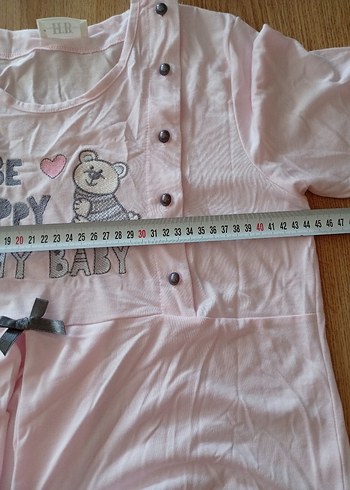 Pembe Düğmeli Hamile Tişörtü - Görsel 5