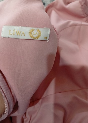 Nakışlı Pembe Uzun Abiye Elbise - Görsel 8