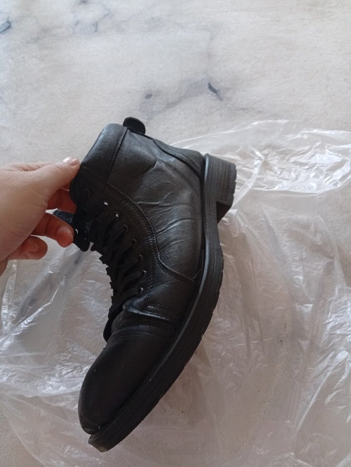 Siyah Deri Goth Tarzı Bot - Görsel 2