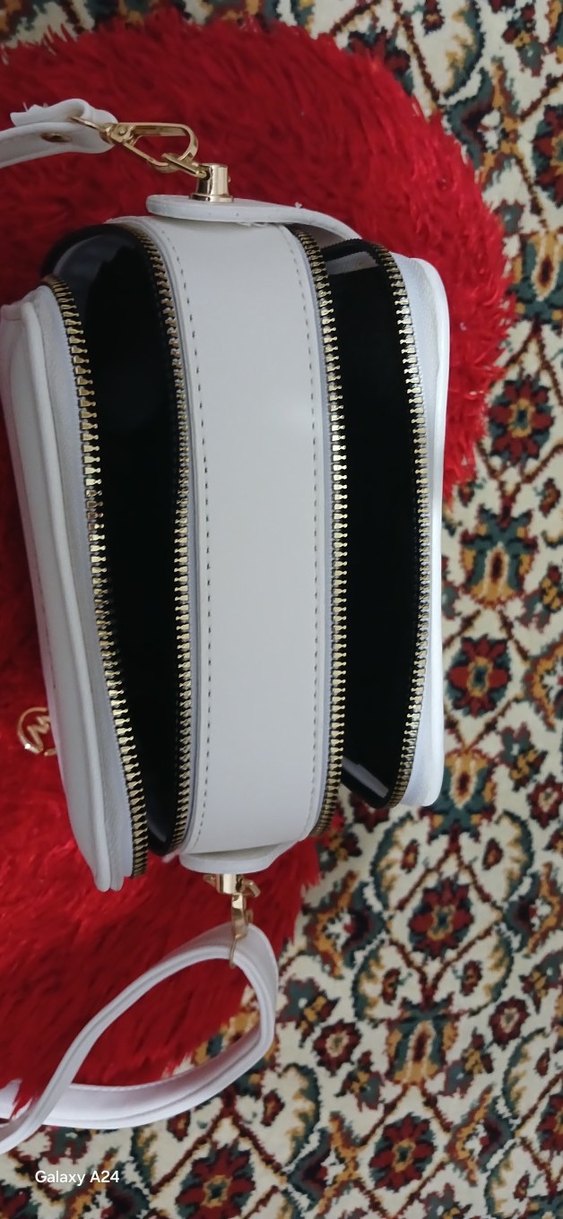 Beyaz Deri Kadın Çanta - Walent - Görsel 5