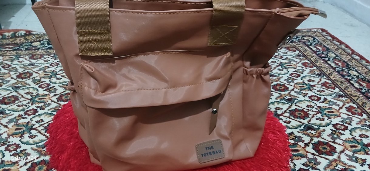 Bej Deri Fermuarlı Kadın Çantası - Görsel 2