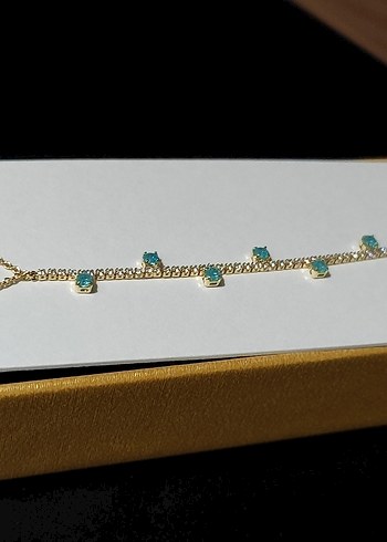 Mavi Boncuklu Taşlı Altın Şahmeran - Görsel 2