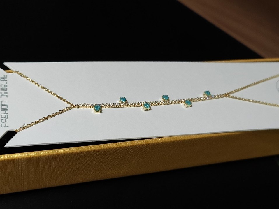 Mavi Boncuklu Taşlı Altın Şahmeran - Görsel 2