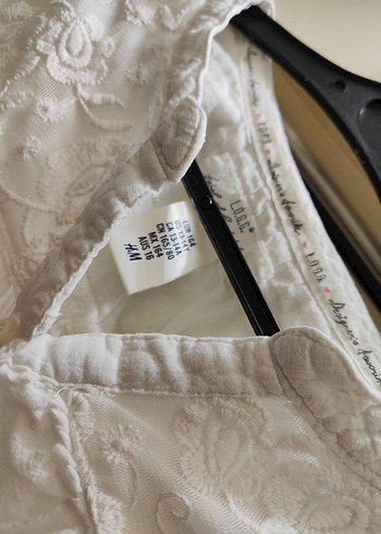 H&M Kız Çocuk 13/14 Yaş Beyaz Keten Uzun Kollu Gömlek - Görsel 2