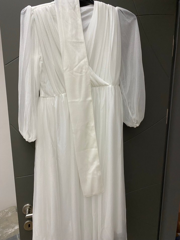 Beyaz abiye nikah elbisesi - Görsel 3