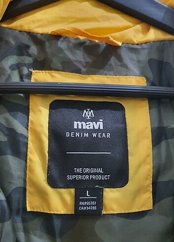 l Beden Mavi şişme erkek mont