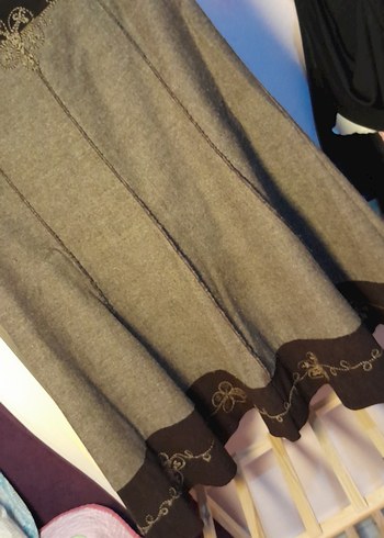 Nakışlı Kemerli Uzun Kadın Etek - Görsel 2