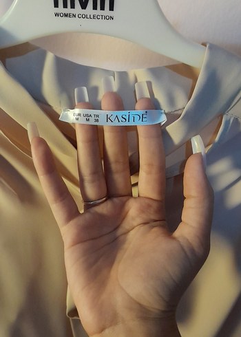 Bej Drapeli Uzun Kollu Kadın Bluz - Görsel 3