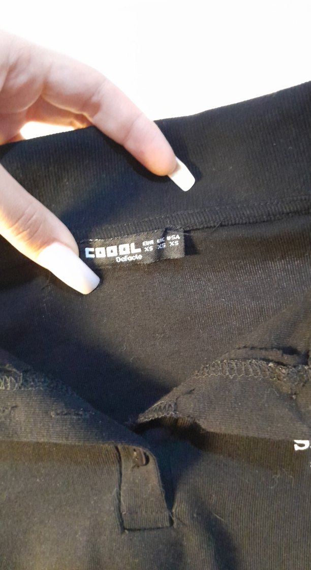 Siyah Polo Yaka crop - Görsel 3