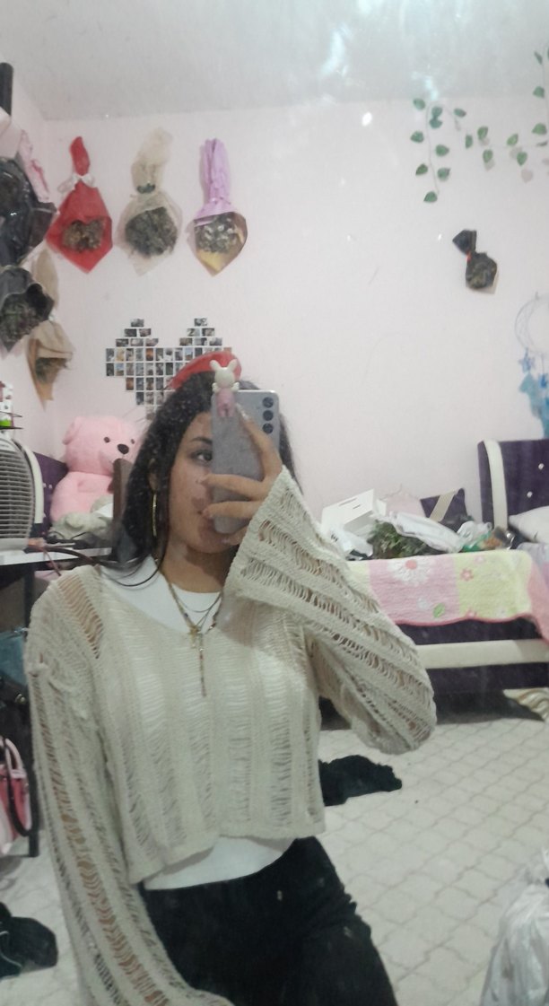 Bohem Tarz Beyaz Örgü Boğazlı Kadın Kazak - Görsel 3