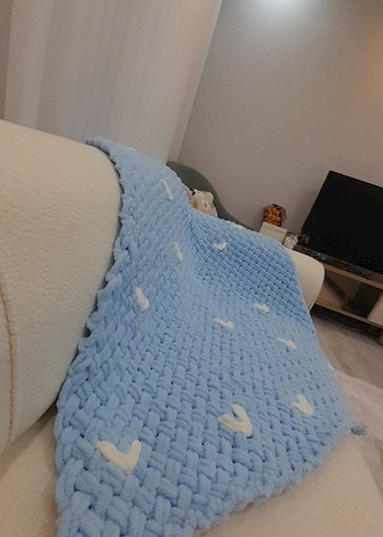 Mavi Örgü Çocuk Battaniyesi - Görsel 8