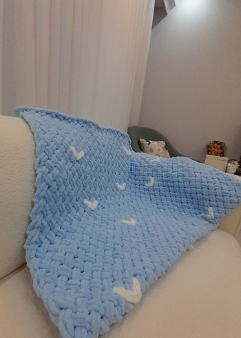 Mavi Örgü Çocuk Battaniyesi - Görsel 7